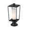 Z-Lite Sheridan 1 Light Outdoor Pier Mounted Fixture, Black & White Opal 595PHMR-553PM-BK - alternate 2